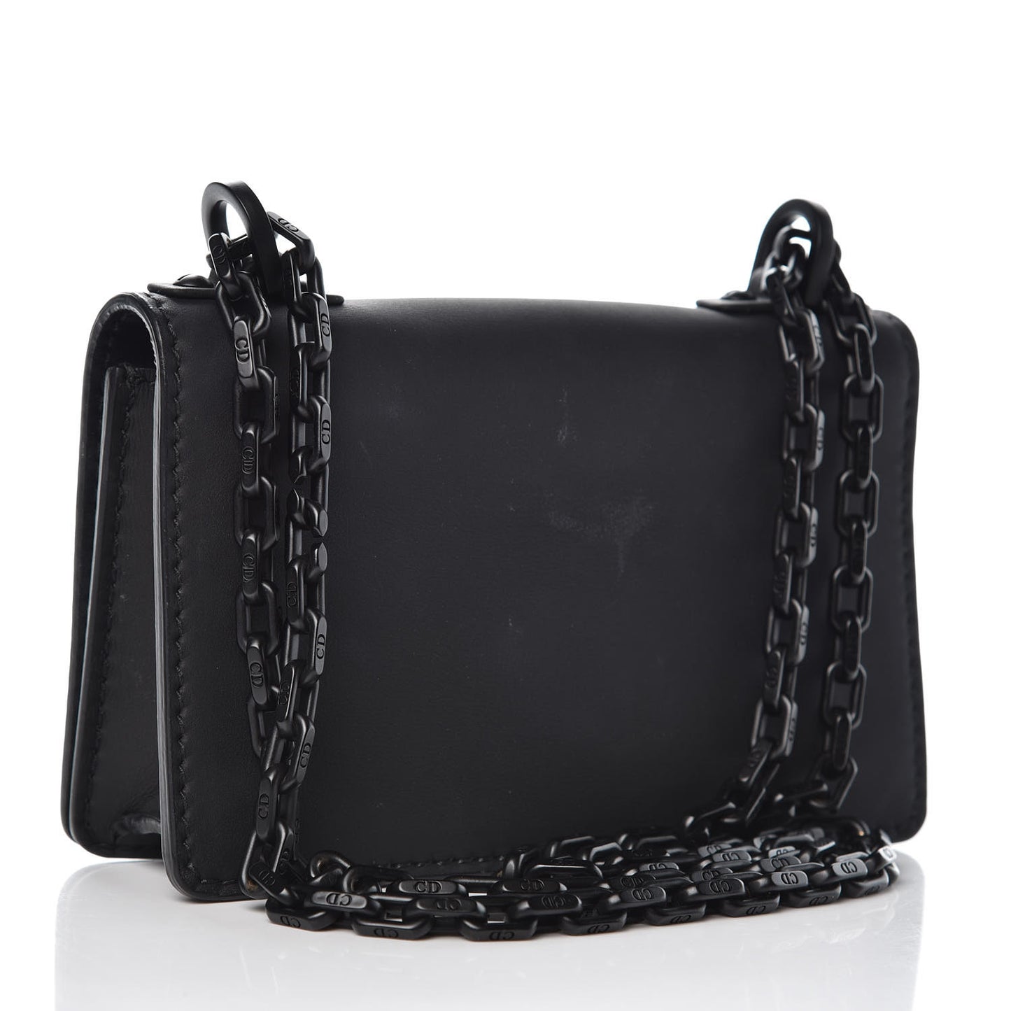 Ultra Matte Calfskin Mini J'Adior Chain Flap Bag Black