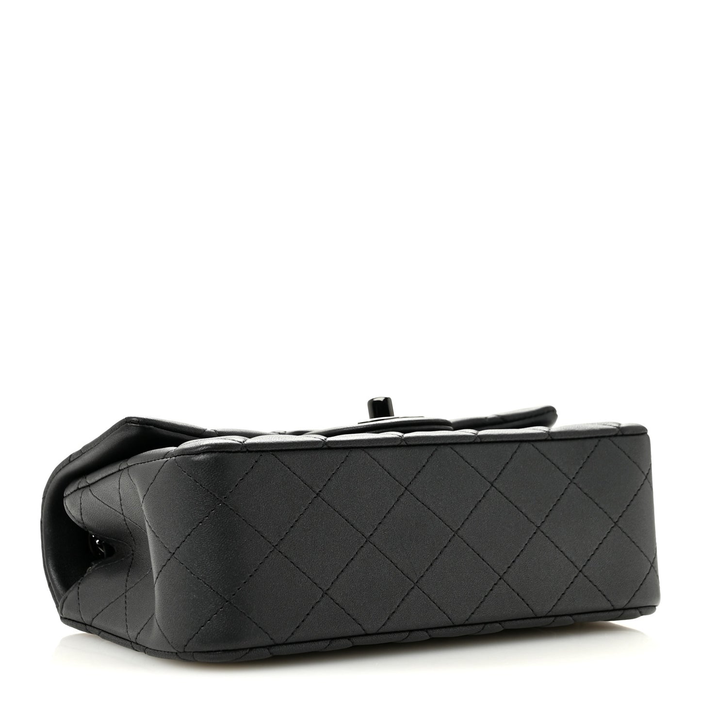 Lambskin Quilted Mini Rectangular Flap So Black