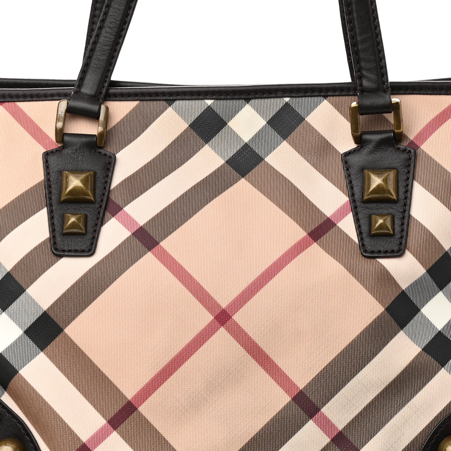 Burberry Nova Check Mega Stud Nickie Tote Black 7 of 9