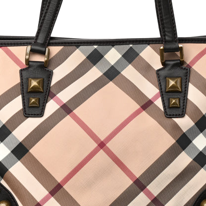 Burberry Nova Check Mega Stud Nickie Tote Black 7 of 9