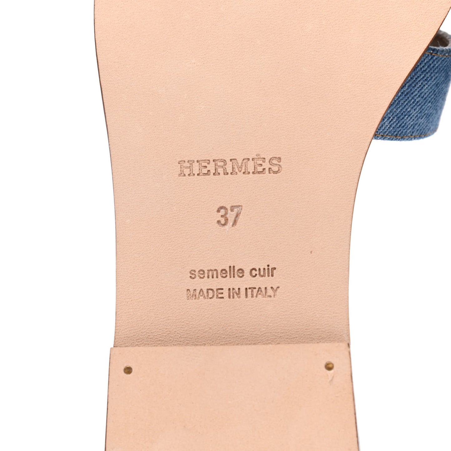 Denim Canvas Oran Sandals 37 Bleu Clair