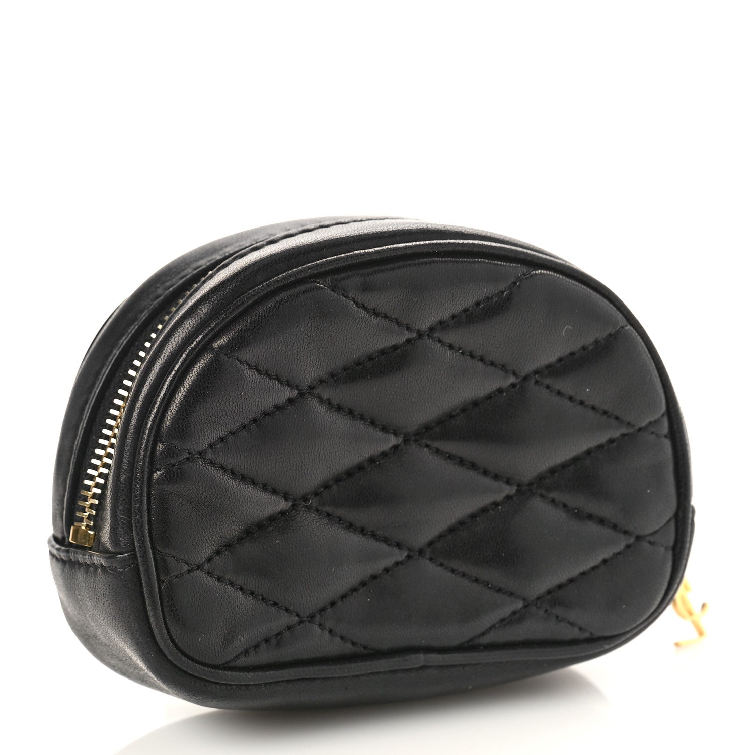 Saint Laurent Lambskin Quilted Lolita Cosmetic Pouch Black 3 of 9