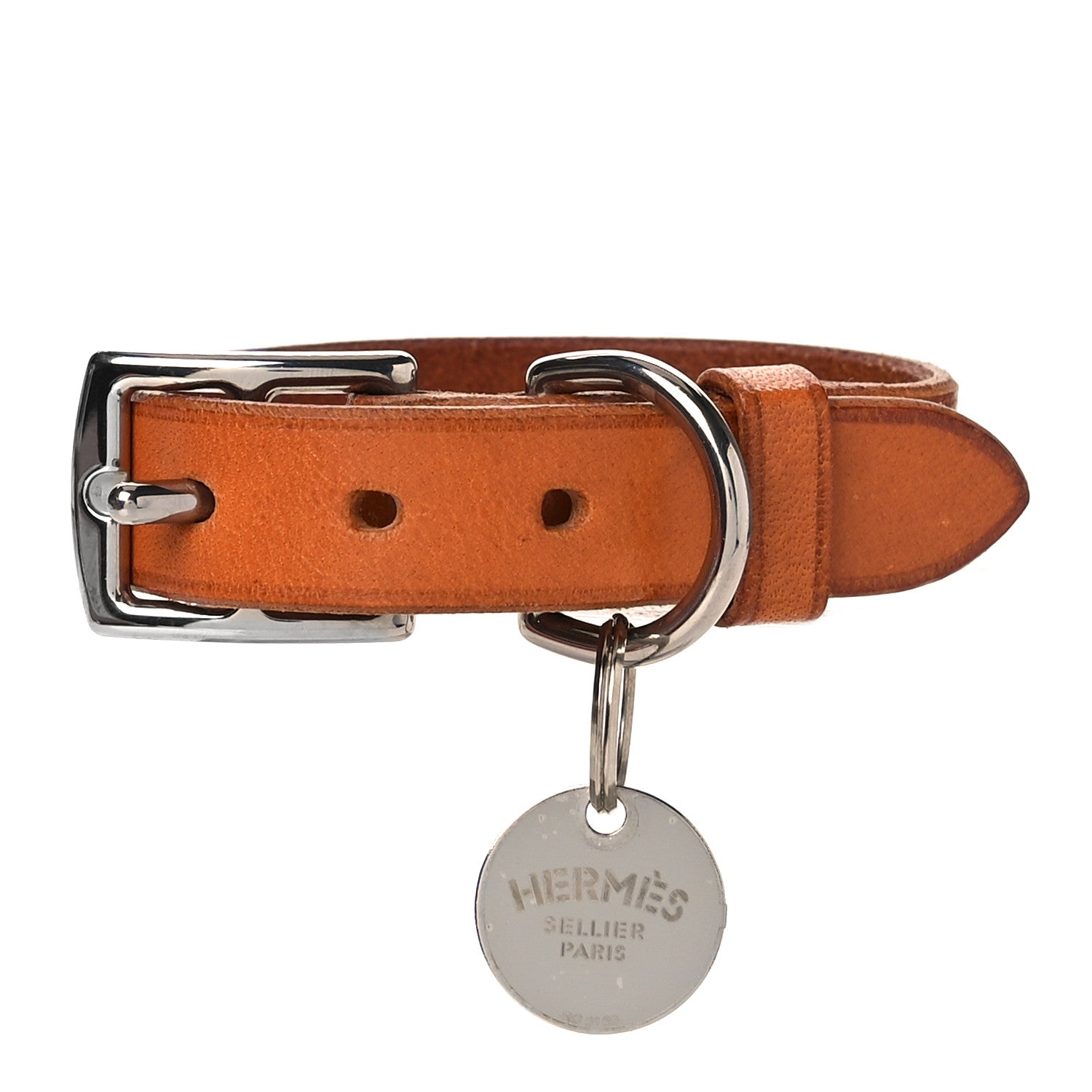 Hermes Toile Natural Dog Collar Dark Irish 1 of 6