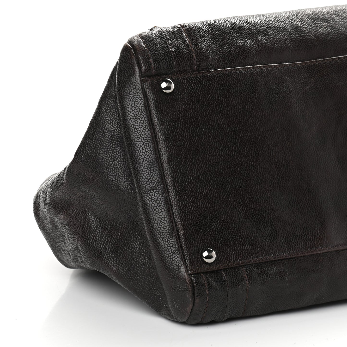 Glazed Caviar Large East West Modern Chain Tote Brown