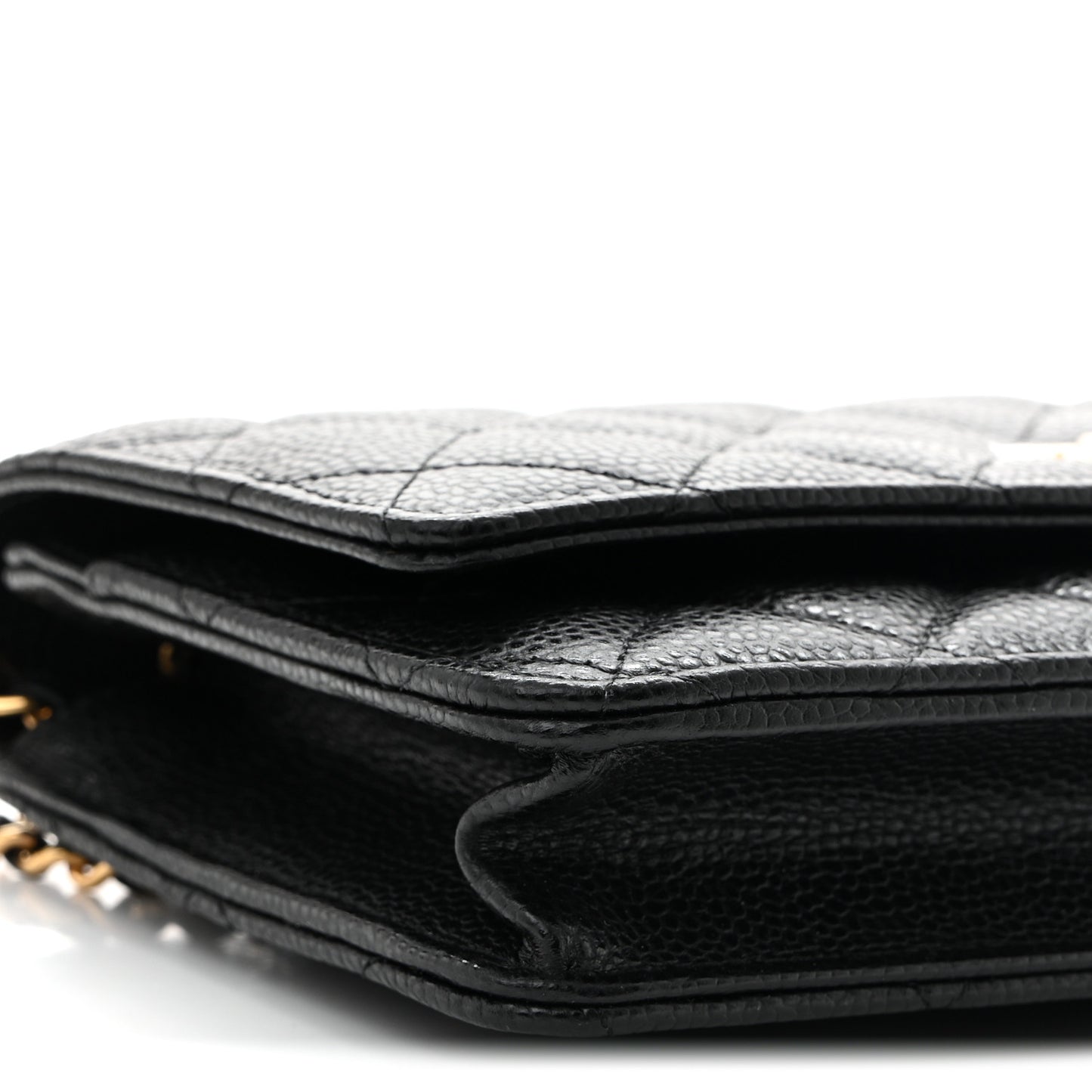 Caviar Quilted CC Turnlock Wallet On Chain WOC Black