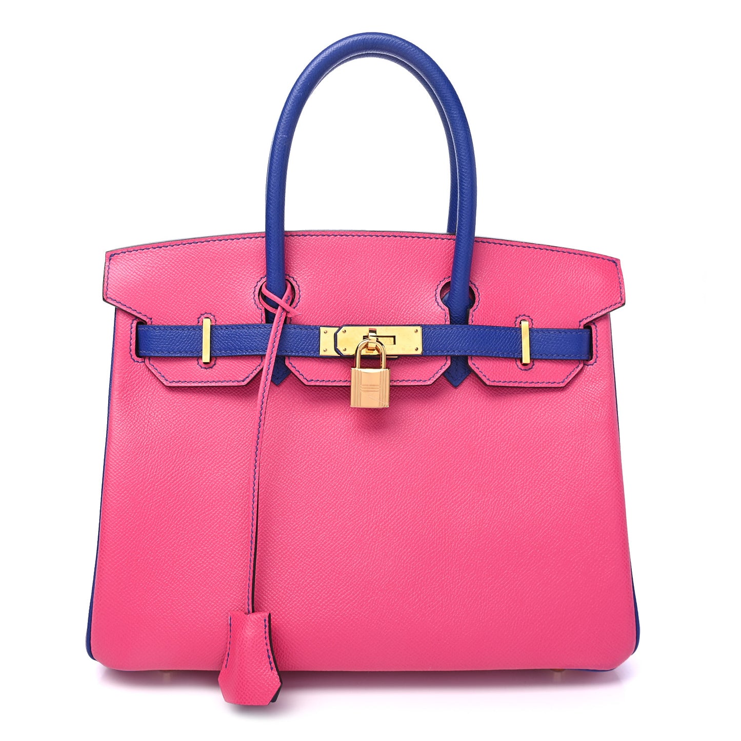 Epsom Horseshoe Birkin 30 Rose Tyrien Bleu Electrique