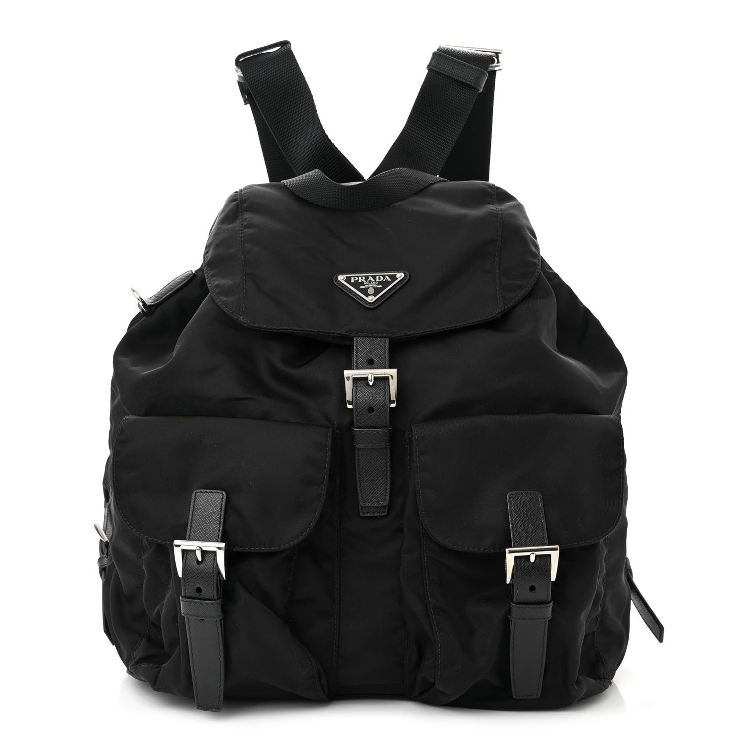 Prada Re-Nylon Tessuto Saffiano Medium Backpack Black 1 of 11