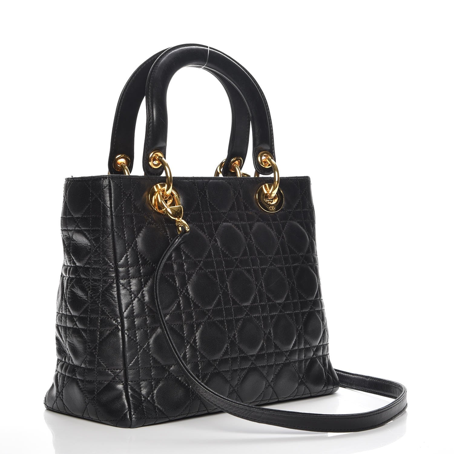 Christian Dior Lambskin Cannage Medium Lady Dior Black 4 of 8