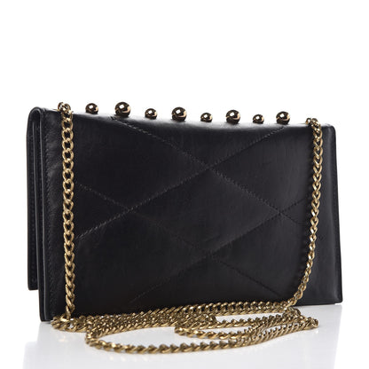 Lanvin Sugar Metal Pearl Chain Flap Crossbody Black 3 of 8