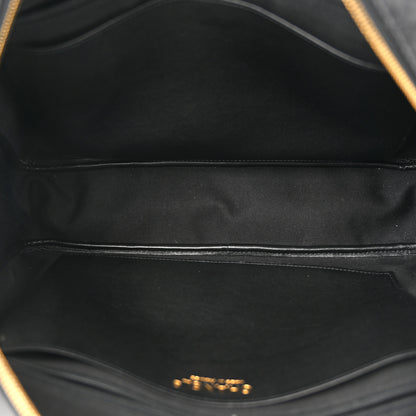 Chanel Calfskin Diamond Stitched Top Handle Bowling Bag Black 5 of 10