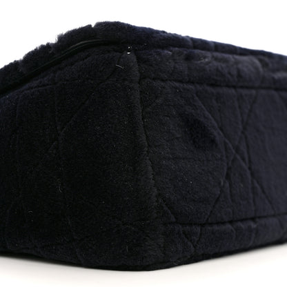 Christian Dior Rabbit Fur Alligator Crystal Cannage Medium Caro Bag Navy 9 of 12