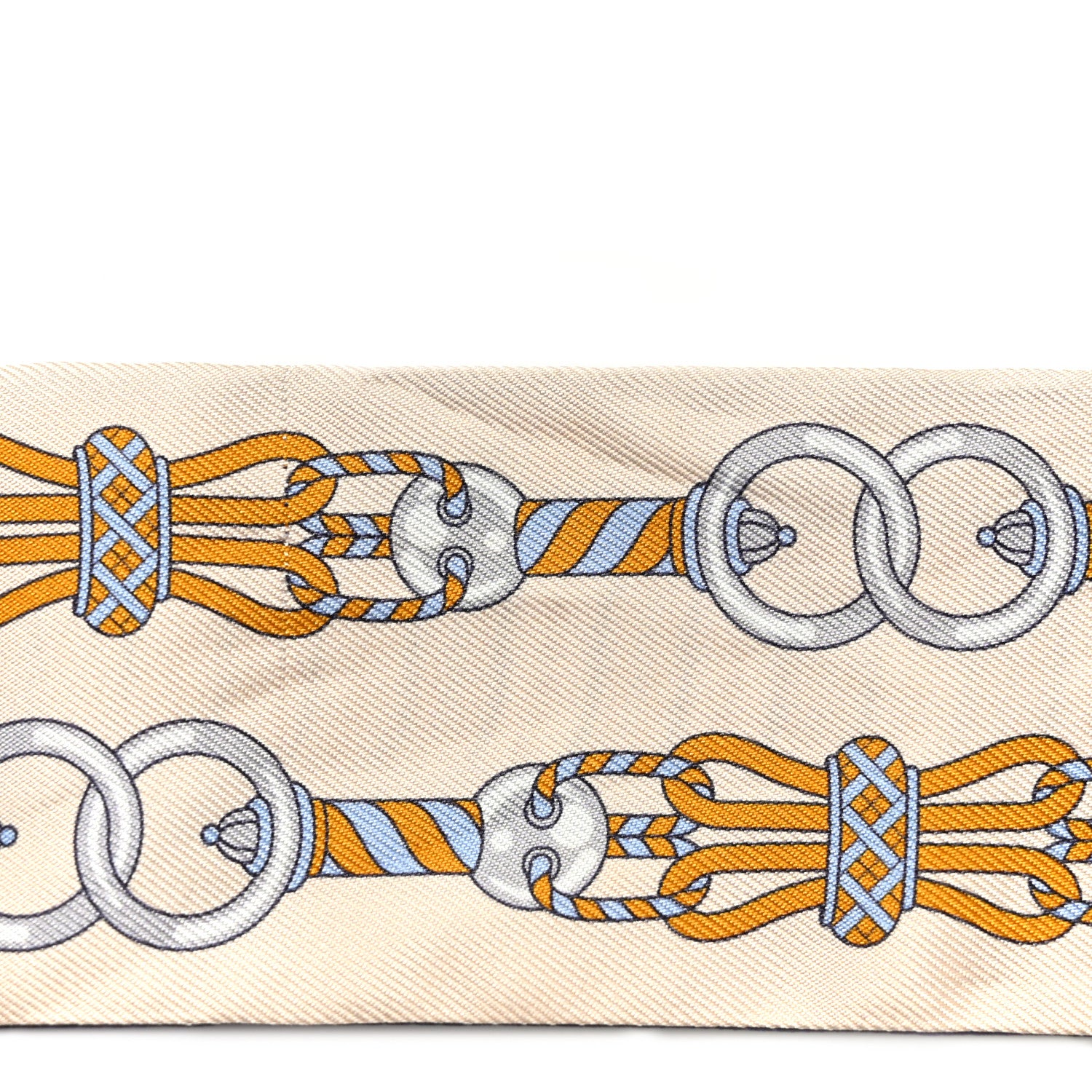 Hermes Silk Harnais En Rosace Twilly Creme Ciel Ocre 5 of 5