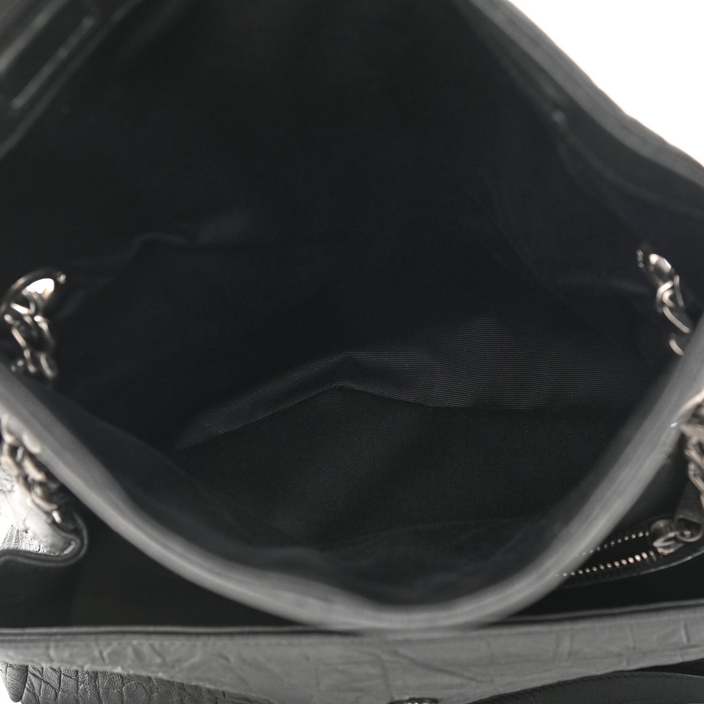 Calfskin Crocodile Embossed Medium West Hollywood Monogram Fold-Over Black
