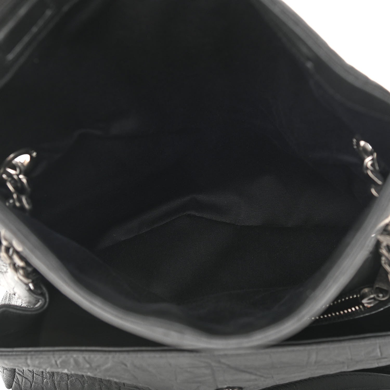 Saint Laurent Calfskin Crocodile Embossed Medium West Hollywood Monogram Fold-Over Black 7 of 14