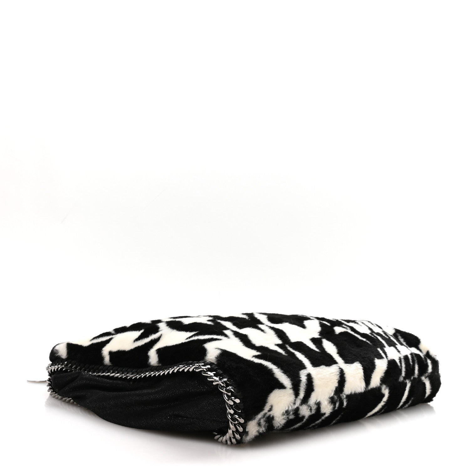 Stella McCartney Eco Fur Houndstooth Big Falabella  Tote Black White 5 of 11