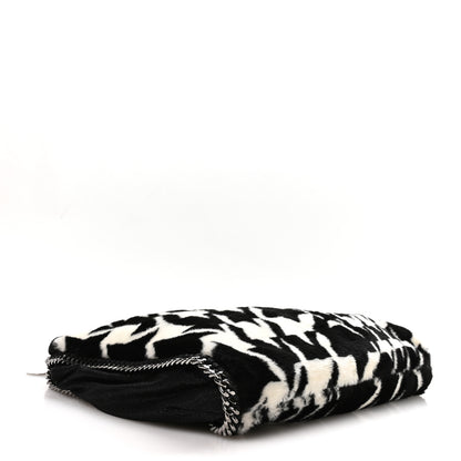 Stella McCartney Eco Fur Houndstooth Big Falabella  Tote Black White 5 of 11