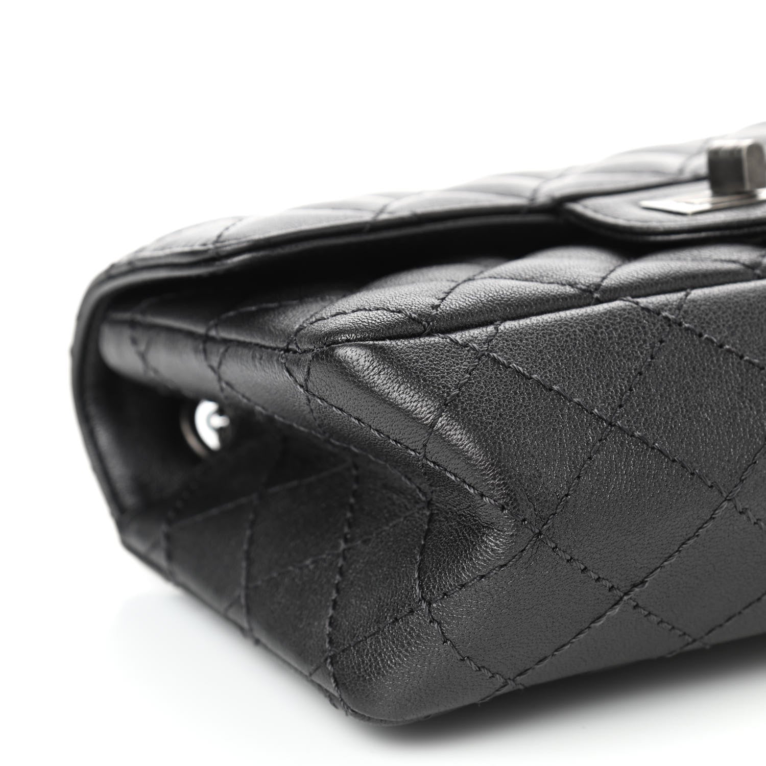 Chanel Metallic Sheepskin Quilted 2.55 Reissue Mini Flap Black 8 of 9