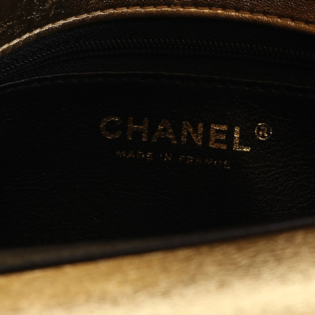 Chanel Lambskin Metallic Quilted Small CC Chic Double Flap Black Gold 5 of 9