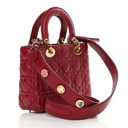 Christian Dior Lambskin Cannage Small Lucky Badges My Lady Dior Red 2 of 12