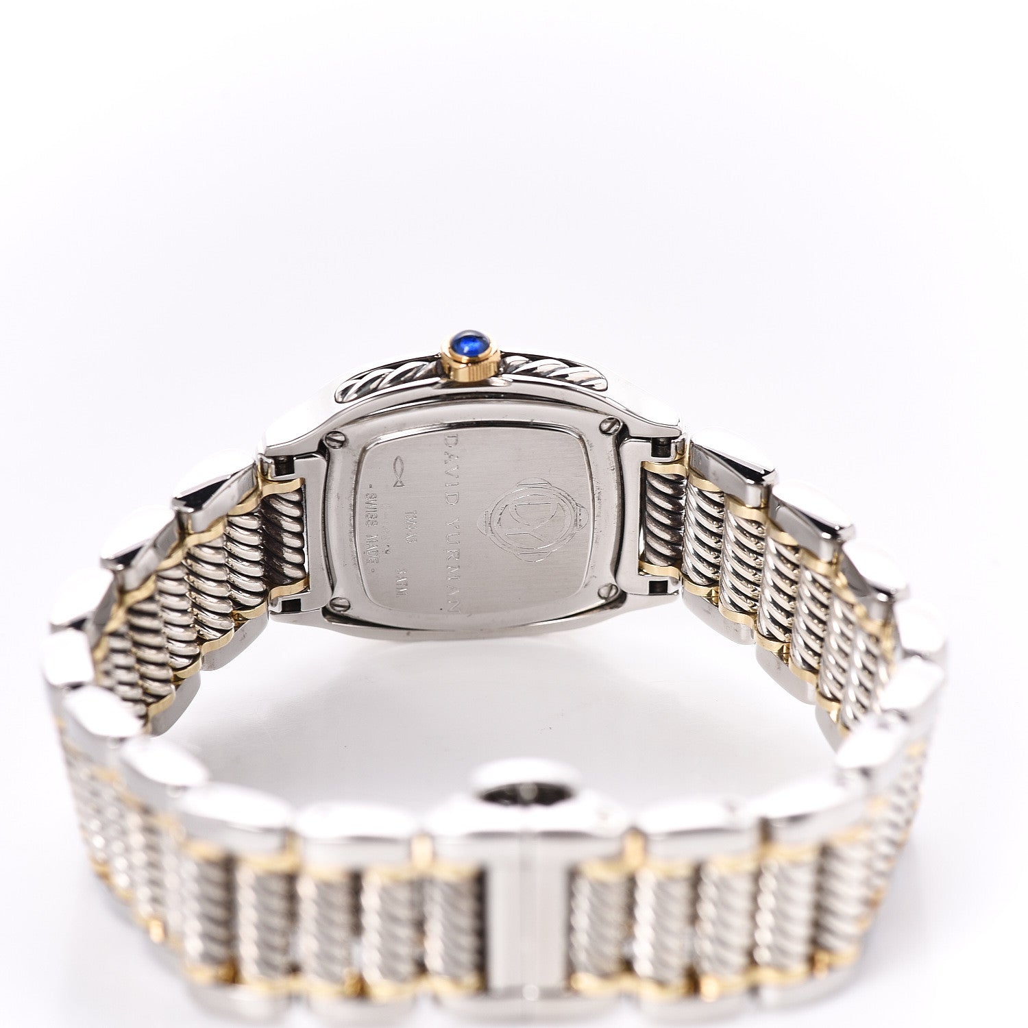 David Yurman Stainless Steel 18K Yellow Gold Diamond Mother of Pearl 25mm Thoroughbred Quartz Watch 5 of 7