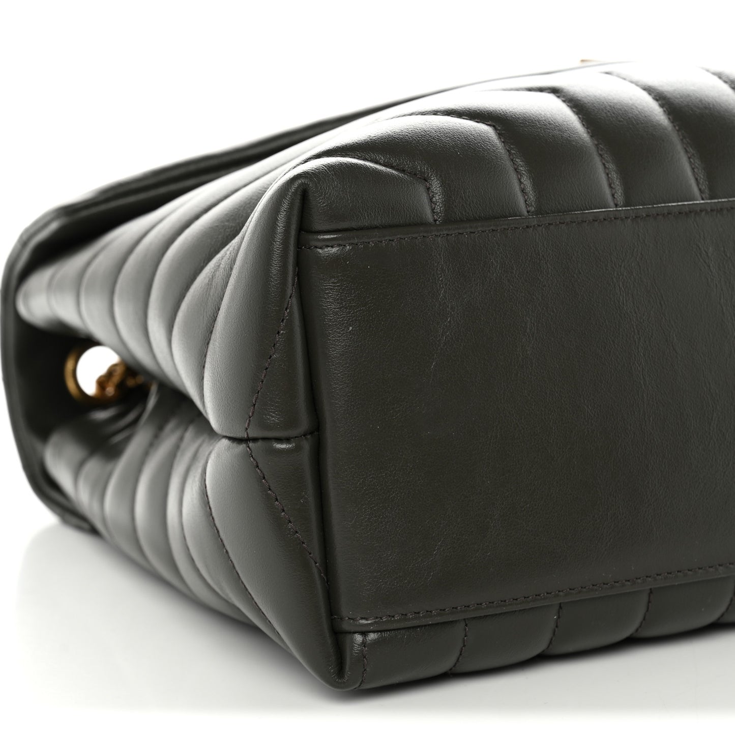 Calfskin Y Quilted Monogram Medium Loulou Chain Satchel Pebble