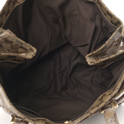 Gucci Crystal Monogram Medium Web Tote Brown 4 of 13