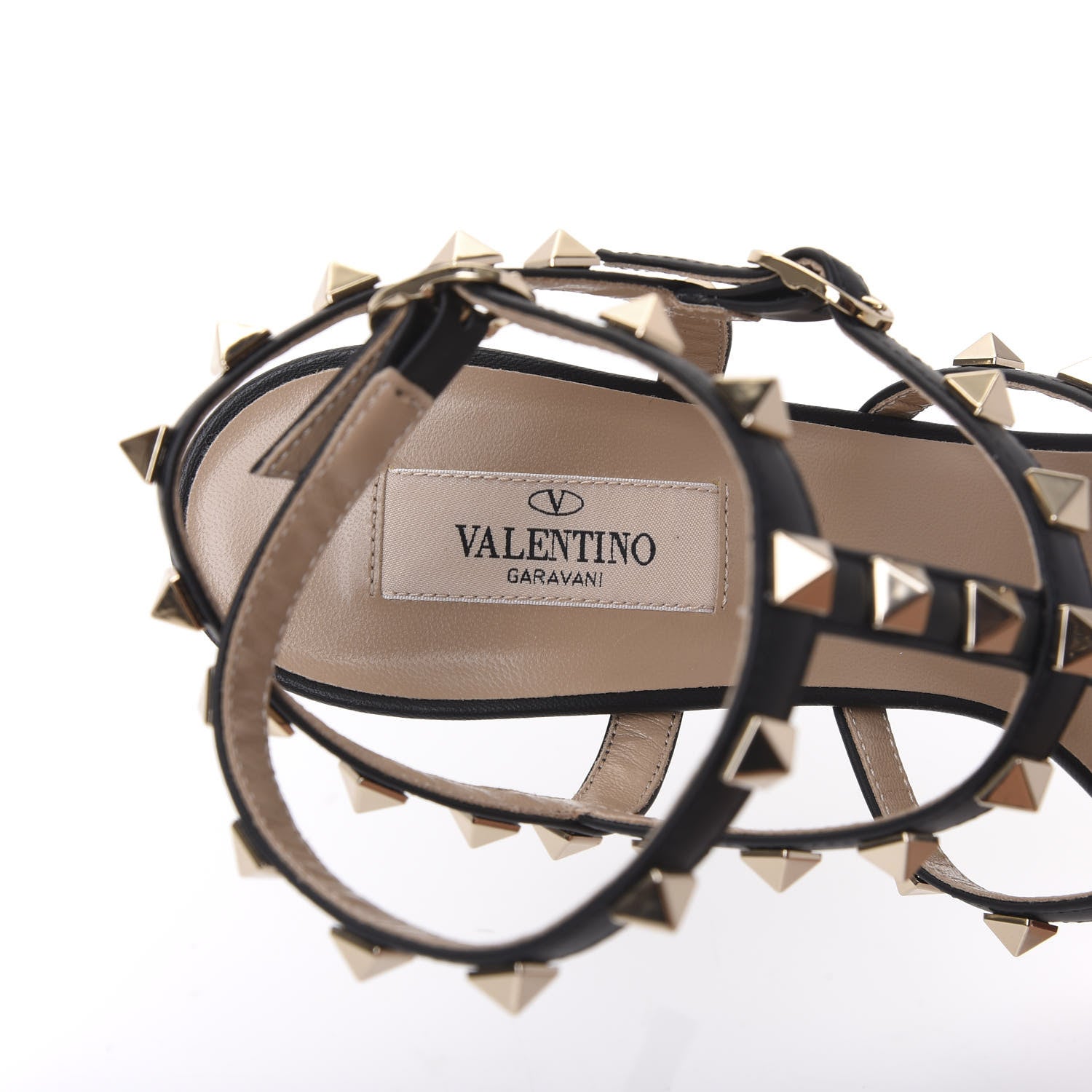 Valentino Garavani Calfskin Nappa Rockstud Gladiator 105mm Sandals 40 Black 7 of 8