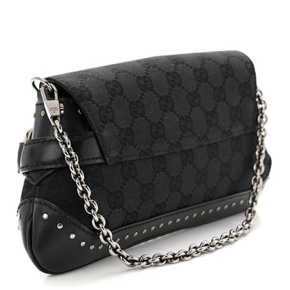 Gucci Monogram Studded Horsebit Clutch Black 3 of 13