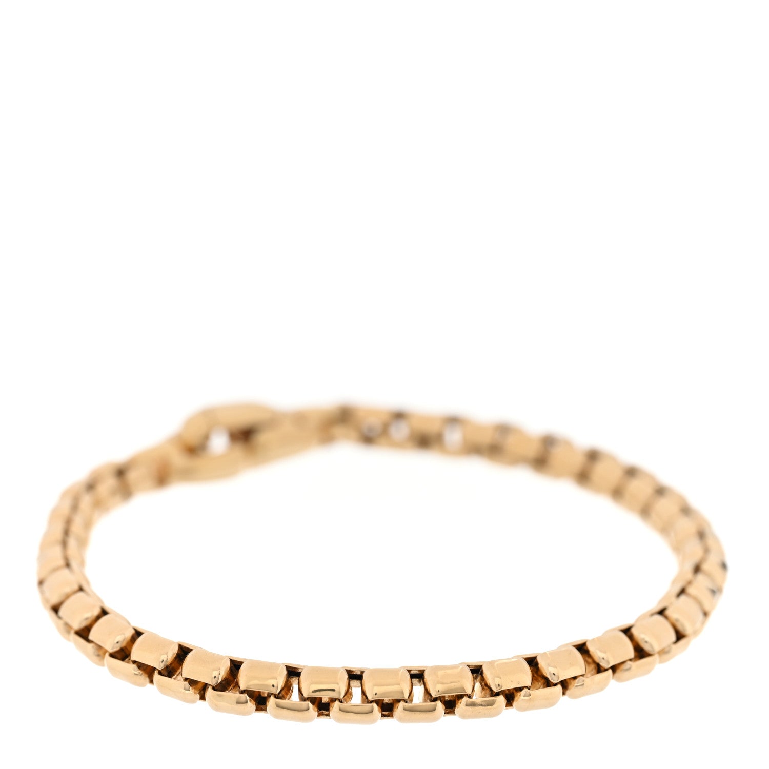 David Yurman 18K Yellow Gold 5.2mm DY Bel Air Box Chain Bracelet 1 of 4