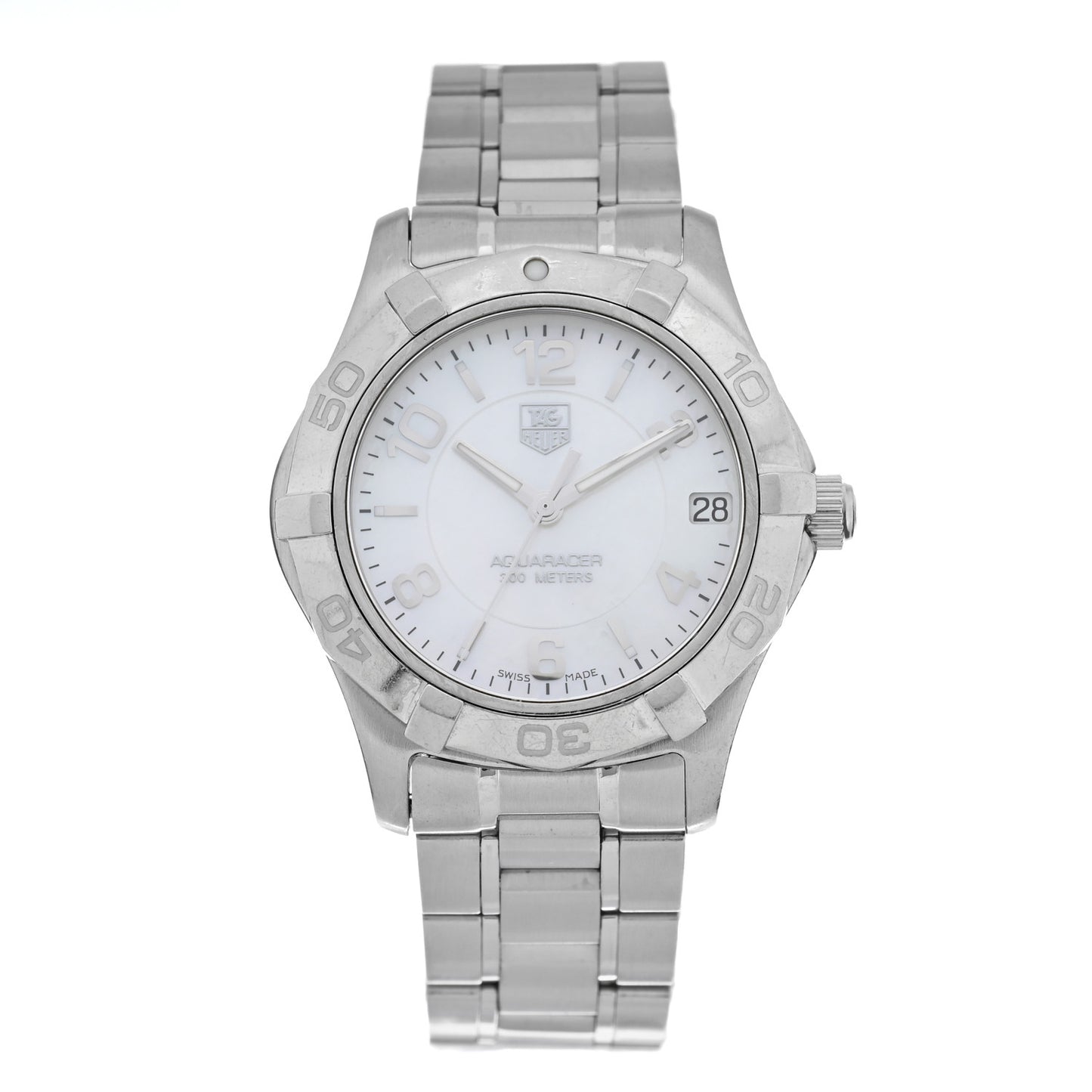 Stainless Steel Mother of Pearl 32mm Aquaracer Lady Quartz Watch WAF1311