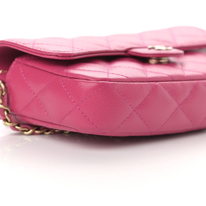 Chanel Caviar Quilted Flap Phone Holder With Chain Pink 11 of 13
