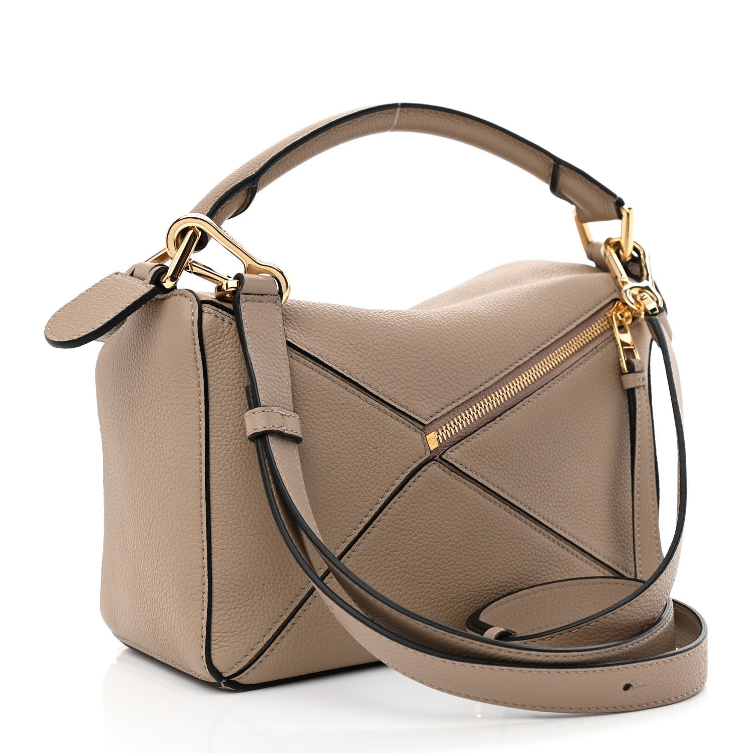 Loewe Grained Calfskin Small Puzzle Bag Sand 3 of 9
