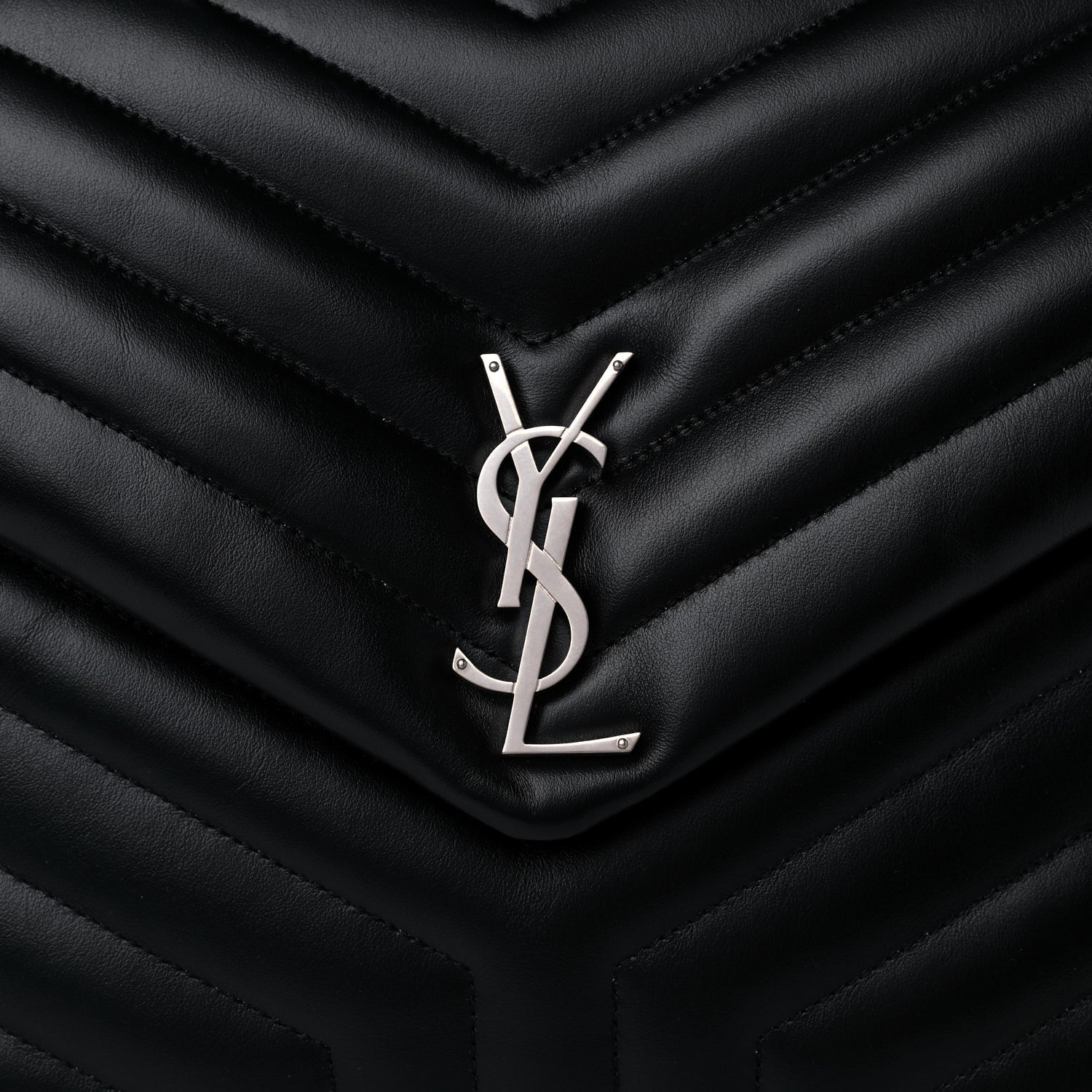 Saint Laurent Calfskin Y Quilted Monogram Large Loulou Chain Satchel Black 8 of 17