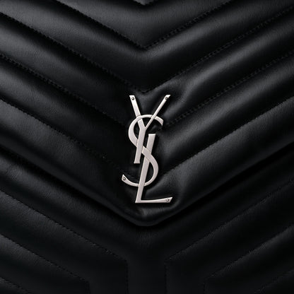 Saint Laurent Calfskin Y Quilted Monogram Large Loulou Chain Satchel Black 8 of 17