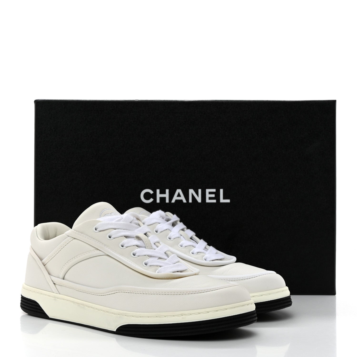 Chanel Fabric Womens Logo Sneakers 36.5 White 9 of 9