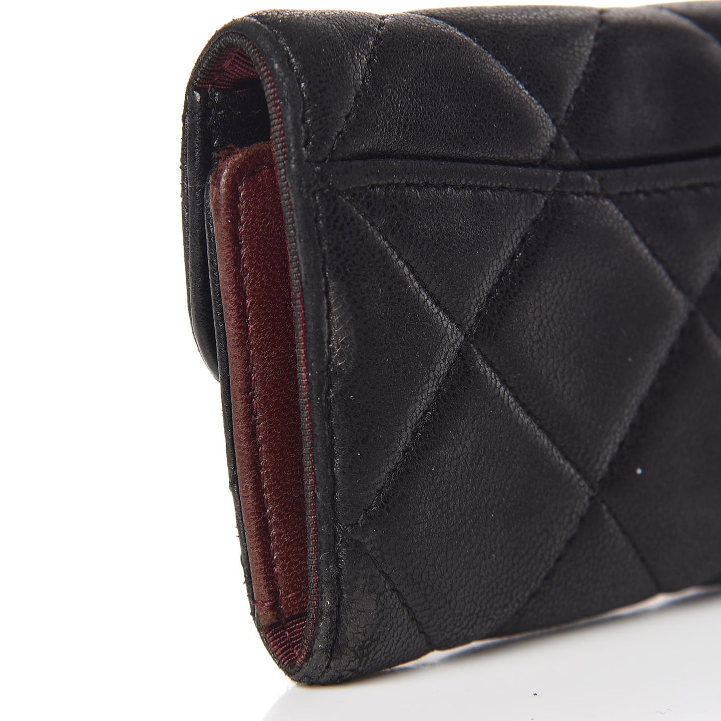 Lambskin Quilted 6 Key Holder Black