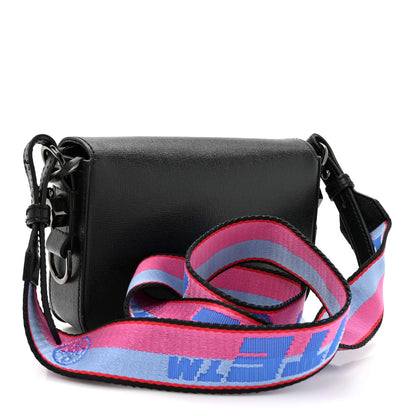 Off-White Saffiano Striped Mini Diag Binder Clip Bag Black White Indus 3 of 11
