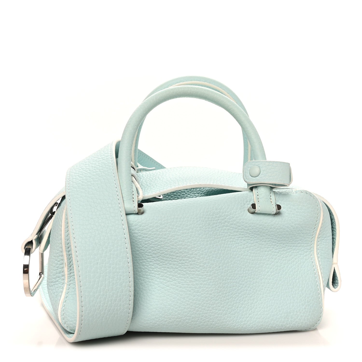 Delvaux Taurillon Soft Mini Cool Box Satchel Light Blue 1 of 9