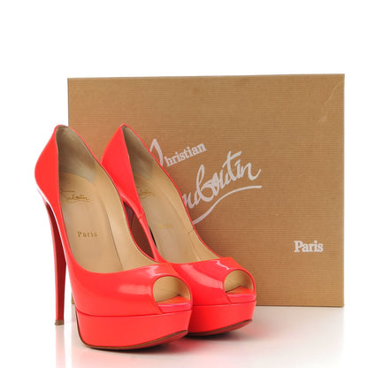 Christian Louboutin Patent Lady Peep 150 Pumps 39.5 Rose Paris 19 of 19