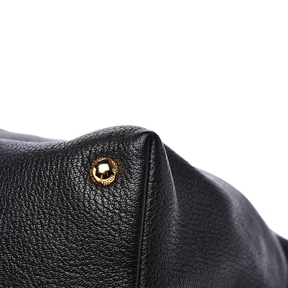 Miu Miu Goatskin Madras Zip Tote Black 10 of 12