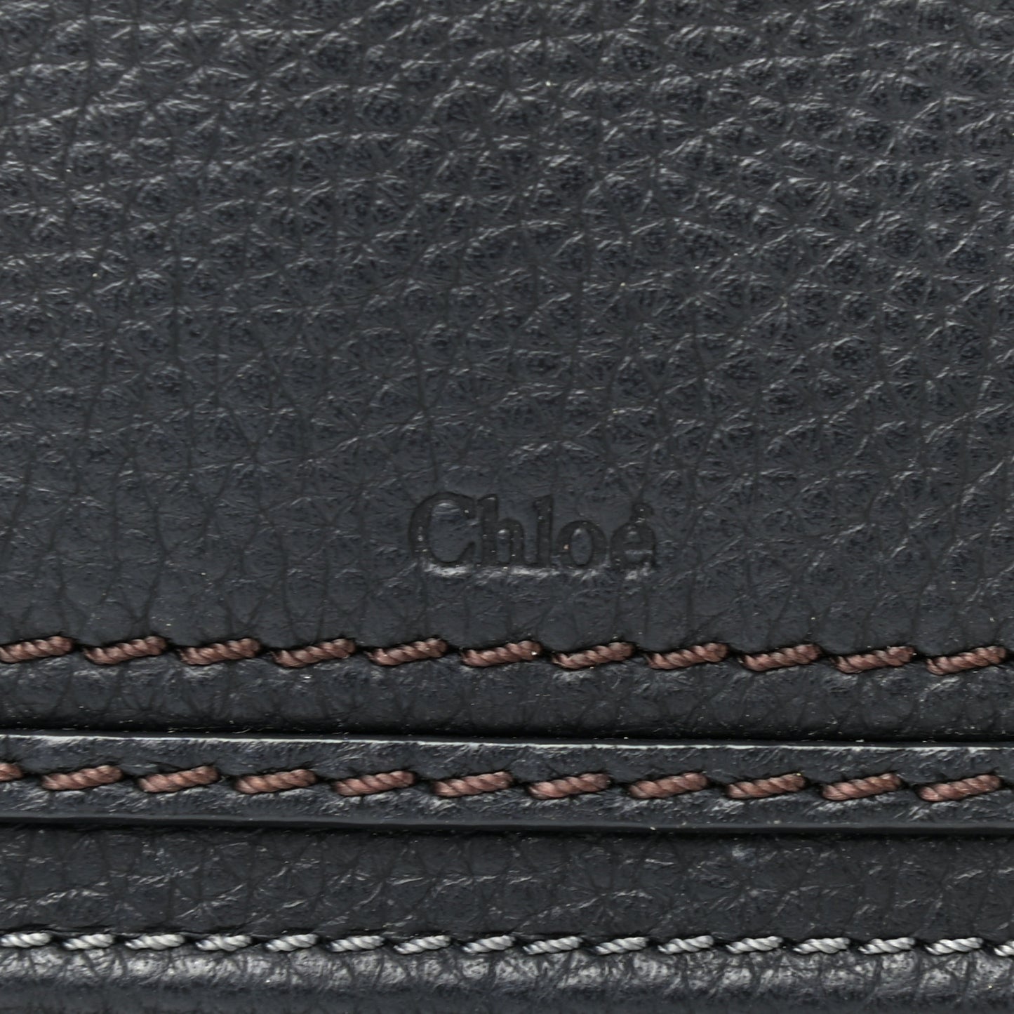 Grained Calfskin Medium Marcie Zip Card Holder Black