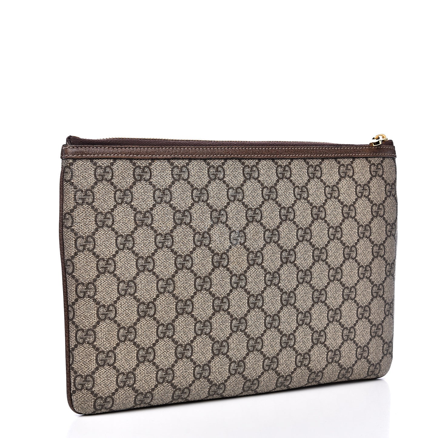 GG Supreme Monogram Large Ophidia Pouch Clutch Brown