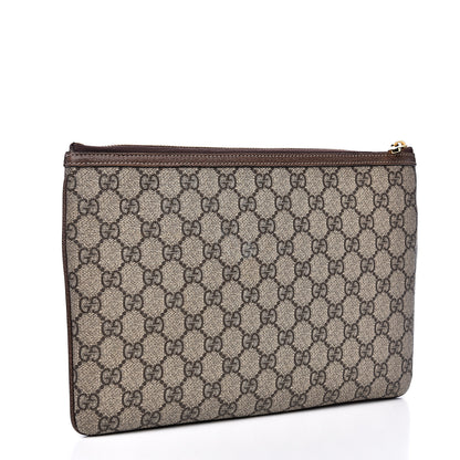 Gucci GG Supreme Monogram Large Ophidia Pouch Clutch Brown 3 of 11