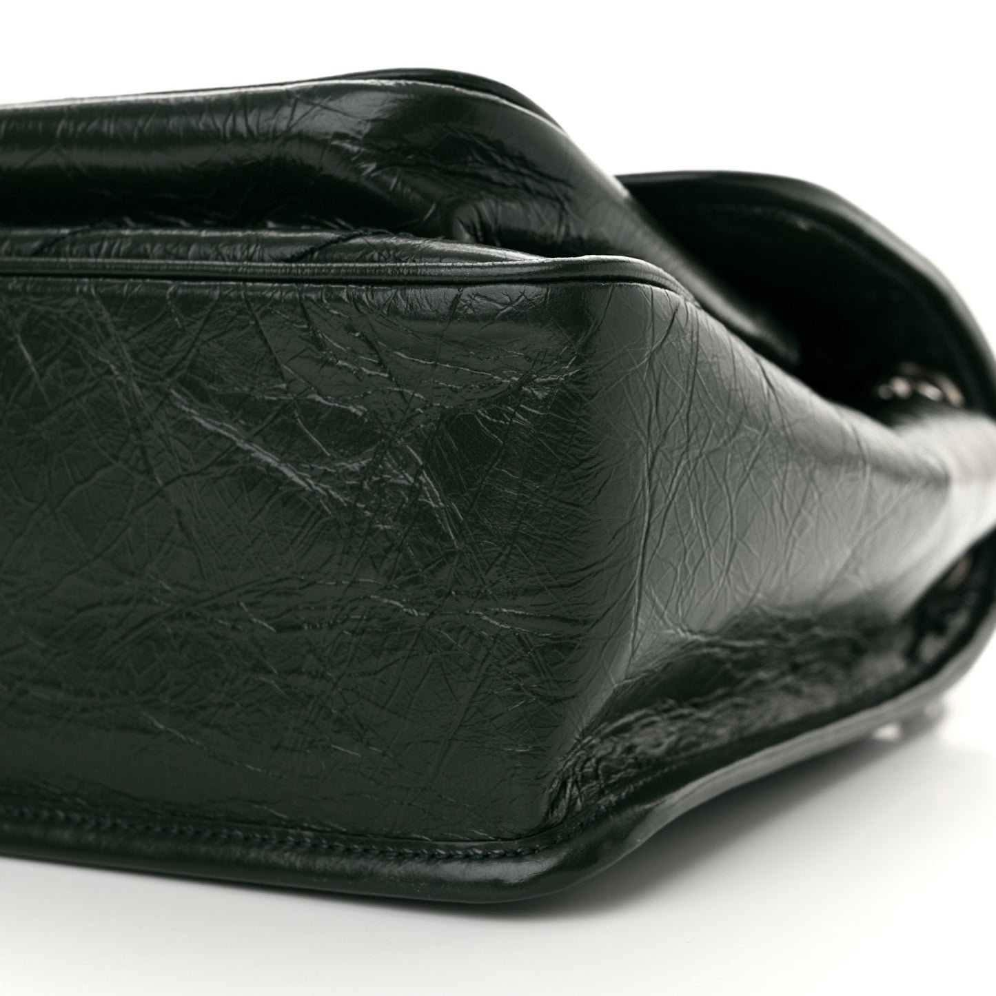 Crinkled Lambskin Matelasse Monogram Medium Niki Chain Satchel Dark Green