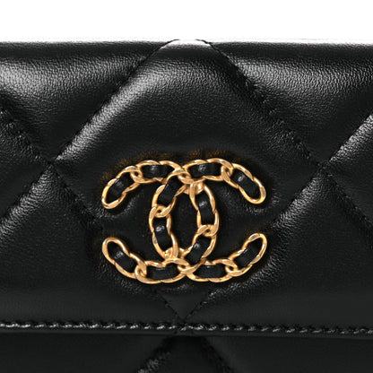 Chanel Lambskin Quilted Chanel 19 Flap Belt Bag Black 16 of 27