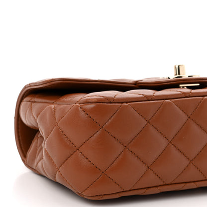 Chanel Lambskin Quilted Crystal Top Handle Rectangular Flap Brown 9 of 12