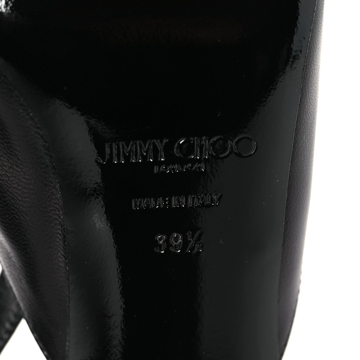 Nappa Lev 95 Peep Toe Slingback Pumps 39.5 Black