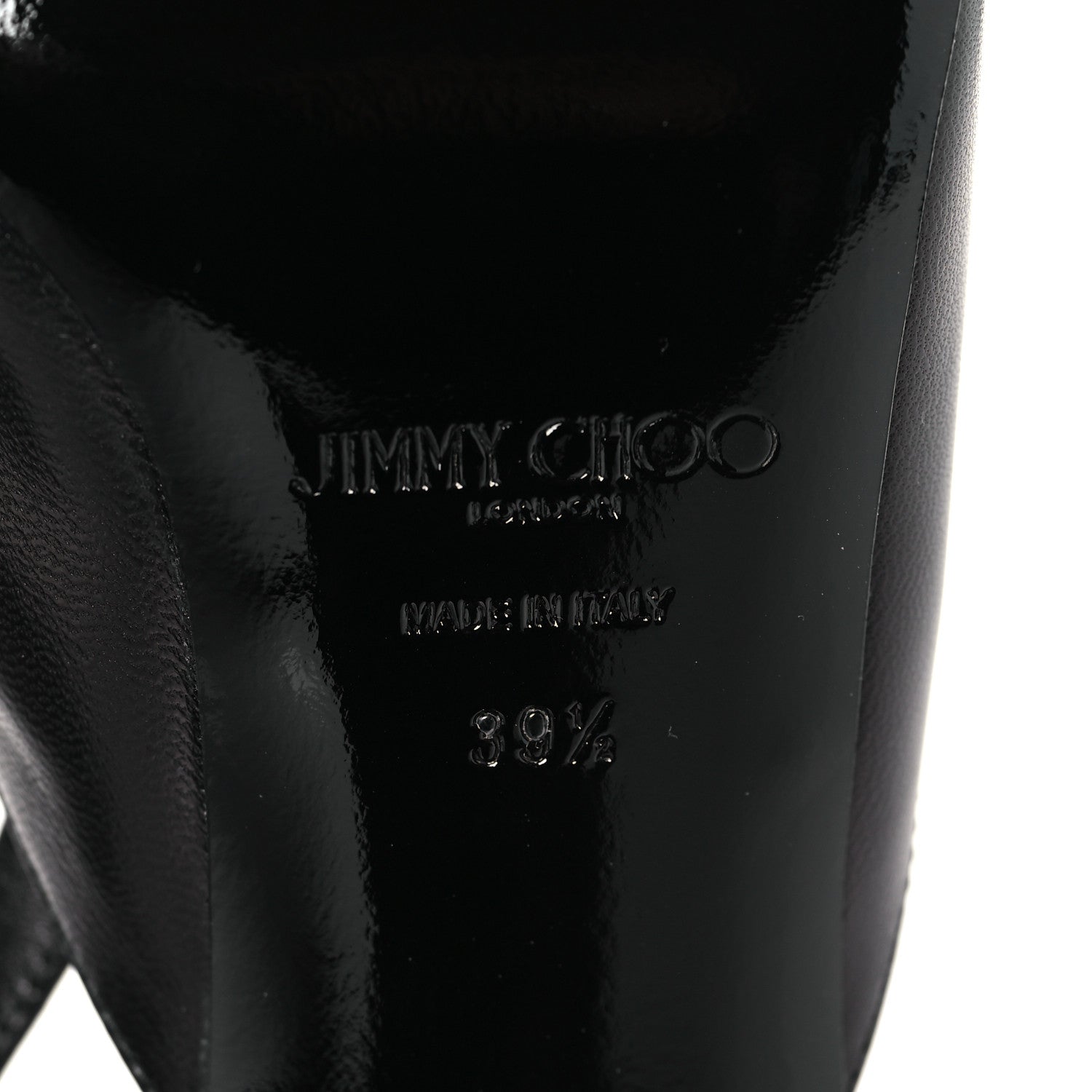 Jimmy Choo Nappa Lev 95 Peep Toe Slingback Pumps 39.5 Black 7 of 10