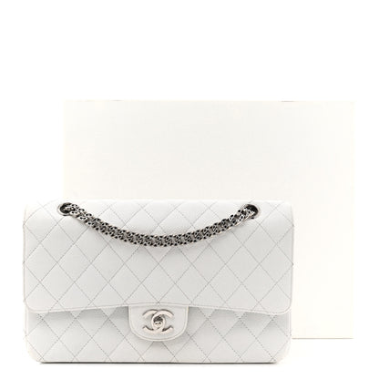 Chanel Caviar Quilted Medium Double Flap Bijoux Chain White 17 of 17