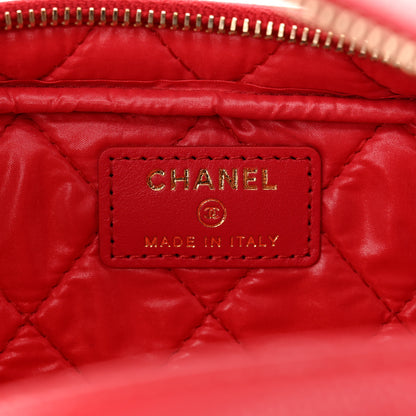 Chanel Caviar Quilted Toiletry Case With Chain Dark Pink 6 of 11